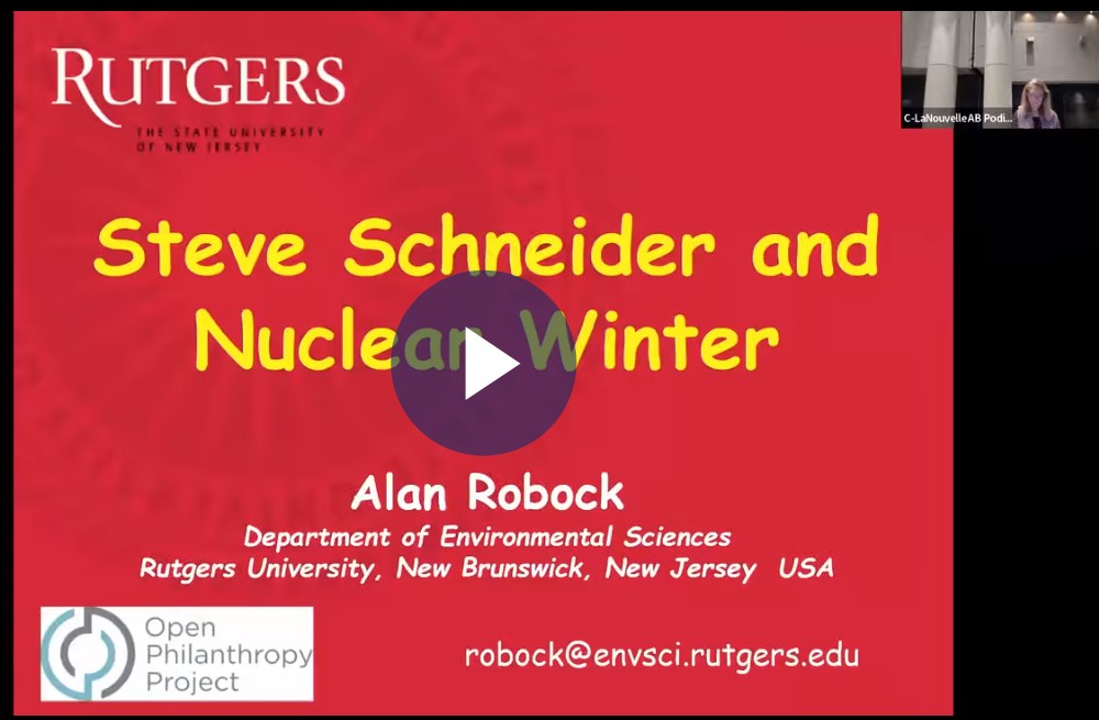 Steve Schneider and Nuclear Winter